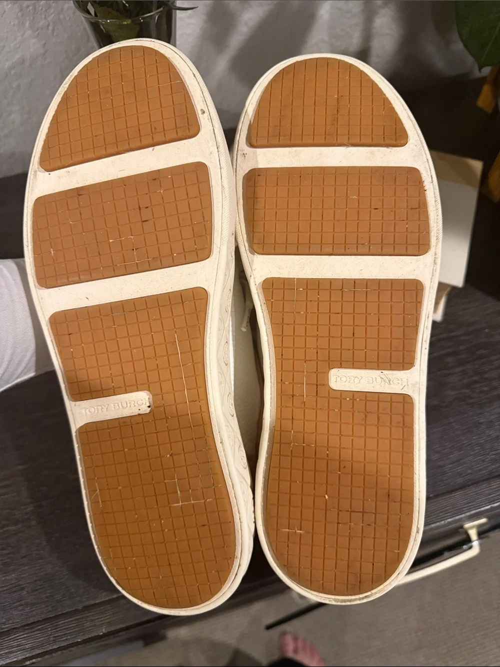 Tory Burch Ladybug Leather Sneakers with Pink & Tan Accents